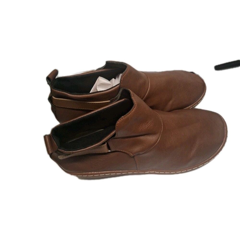 Women’s Leather Booties Boots Adjustable Hook & Loop Sneakers Rain Tread Walking